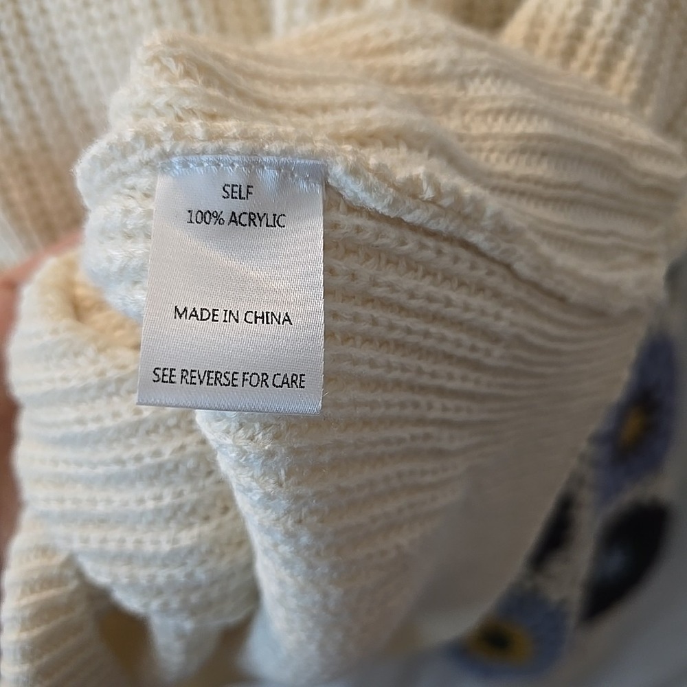 Sweet Lovely By Jen Wildflower Blooms Crochet Sweater Size M‎ Boho Cottagecore - Picture 10 of 15